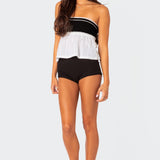 Rena Ribbed Peplum Tube Top
