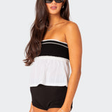 Rena Ribbed Peplum Tube Top