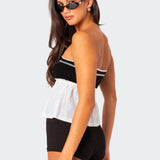 Rena Ribbed Peplum Tube Top