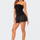 Bubble Skirt Ribbed Mini Dress
