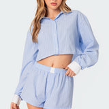 Lea Cropped Button Up Shirt