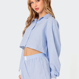 Lea Cropped Button Up Shirt