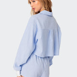 Lea Cropped Button Up Shirt