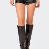 Wilde Lace Up Faux Leather Shorts