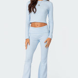 Coffee Break Ribbed Flare Leggings