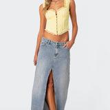 Button Front Lacey Corset