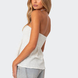 Harleigh Ruffled Linen Look Tube Top