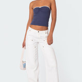 Kacey Strapless Waffle Top