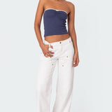 Kacey Strapless Waffle Top