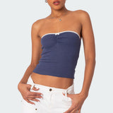 Kacey Strapless Waffle Top