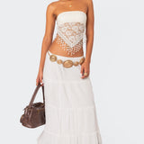 India Sheer Lace Strapless Top