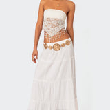India Sheer Lace Strapless Top