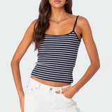 Gretta Striped Ribbed Tank Top