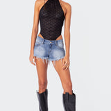 Sheer Lace Open Back Bodysuit