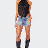 Sheer Lace Open Back Bodysuit