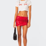 Sabina Low-Rise Sequin Mini Skirt