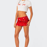 Sabina Low-Rise Sequin Mini Skirt
