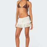 Ruffled Crochet Mini Skirt
