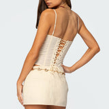 Avena Linen Look Lacey Corset