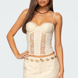 Avena Linen Look Lacey Corset