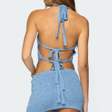 Shaylee Sequin Knit Backless Top