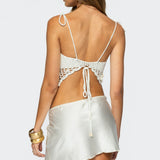 Shelley Asymmetric Crochet Top