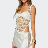 Shelley Asymmetric Crochet Top