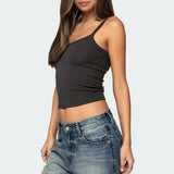 Aspyn V Neck Ribbed Tank Top