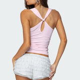 Liza Knotted Cowl Neck Top