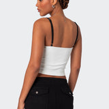 Yang Contrast Strap Tank Top