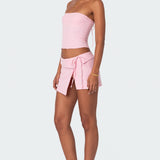 Selena Asymmetric Wrap Mini Skirt