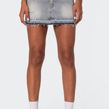 Priyanka Distressed Denim Mini Skirt