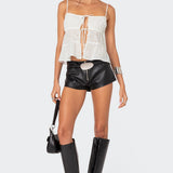 Zippy Faux Leather Micro Shorts