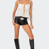 Zippy Faux Leather Micro Shorts