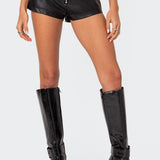 Zippy Faux Leather Micro Shorts