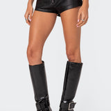 Zippy Faux Leather Micro Shorts