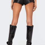 Zippy Faux Leather Micro Shorts