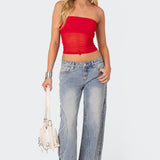 Celestia Sheer Mesh Tube Top