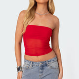 Celestia Sheer Mesh Tube Top