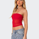 Celestia Sheer Mesh Tube Top