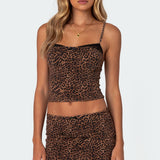 Edin Leopard Print Mesh Bra Top