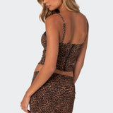 Edin Leopard Print Mesh Bra Top