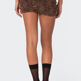 Edin Leopard Print Mesh Mini Skirt