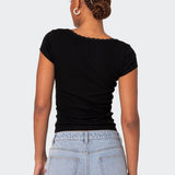 Priscilla Lace Trim T Shirt