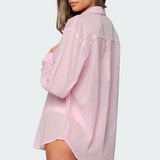 Kellen Oversized Cotton Button Up Shirt