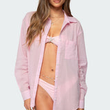 Kellen Oversized Cotton Button Up Shirt