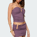 Curved U Strapless Top