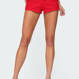 Studded Belt Denim Micro Shorts