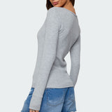 Helaine Waffle Henley T Shirt