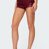 Clove Low Rise Sequin Micro Shorts